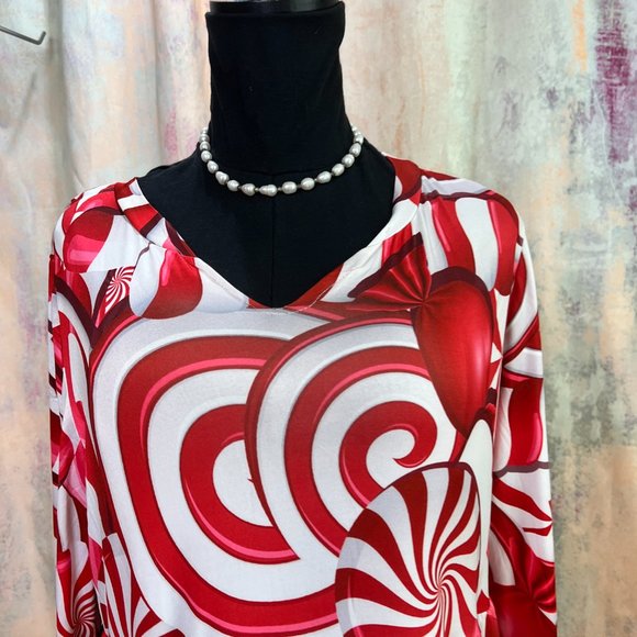 ๐Ruiyize Eye Catching Red - White Christmas Party Maxi Dress - Picture 3 of 15